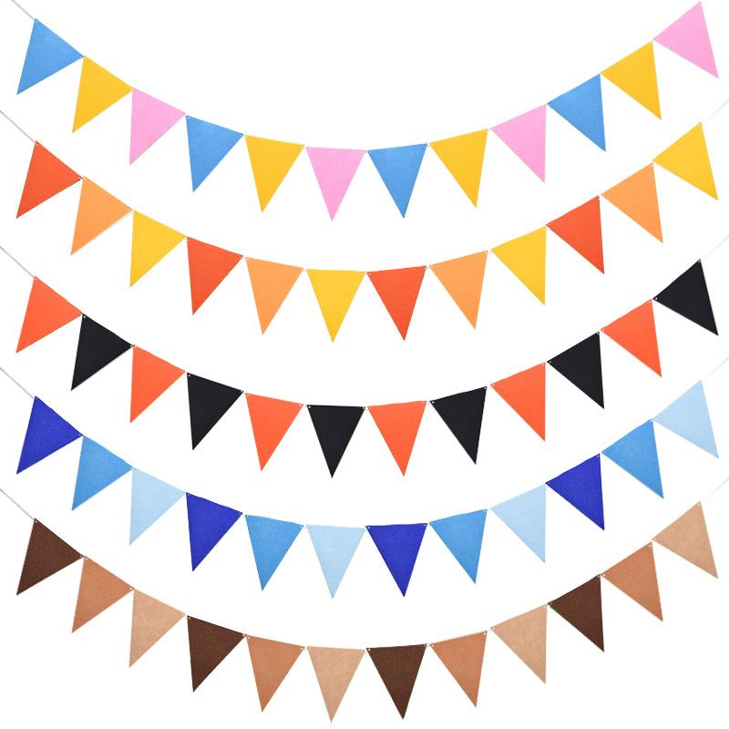 

1Set 12 Flags colorful Felt Banner DIY Hanging Decor Bunting Pennant Event Festival Party Decoration Halloween Christmas Garland