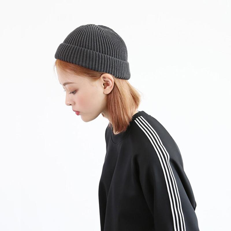 

New Men Knitted Skullcap Casual Short wool women Thread Hip Hop Hat Beanie Skullcap Retro Navy Fashion Warm Beanie