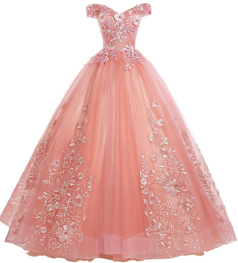 

2021 Lace Appliques Ball Gown Quinceanera Dresses Sweet 16 Long Evening Party Prom Gown Vestidos De 15 Anos Custom Made QC1570, White