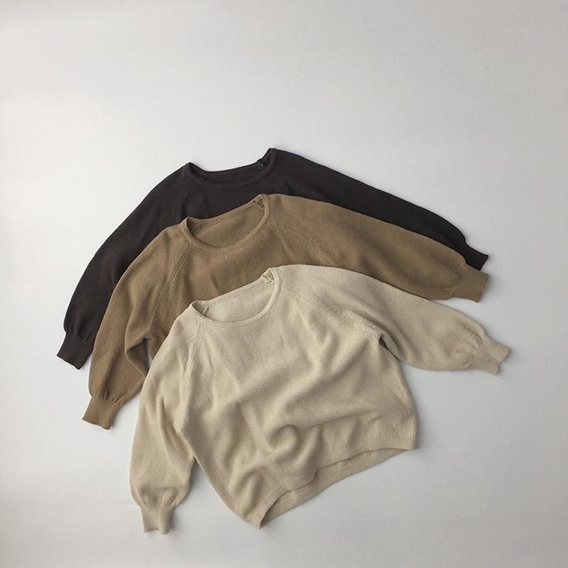 

WLG Boys Girls Sweater Kids Clothes Spring Fall Knitted Solid Beige Khaki Brown Sweaters Baby Casual All Match Clothes
