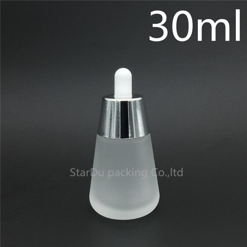 

High Quality 30ml Frosted Glass Dropper Bottle, 30cc Glass Cone Bottle with Dropper, Senior Perfume Bottle 100pcs/lot