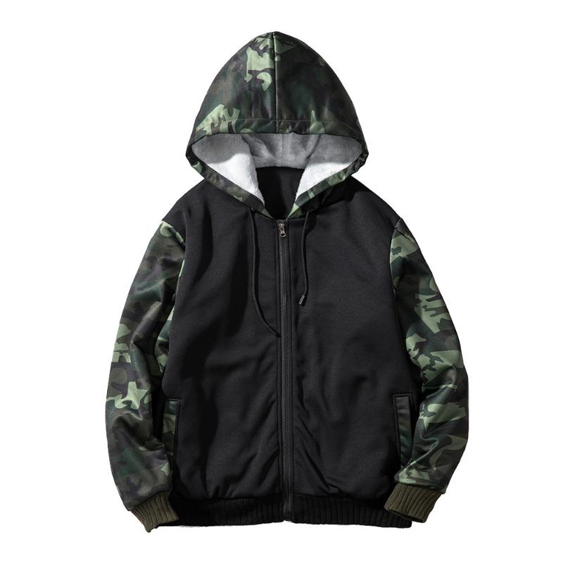 

Nice New Hooded Male Leather Jacket Slim Fit Coat Men Stand Collar Coats Winter Camouflage Black Zip Jackets Male Jackets W81-JK
