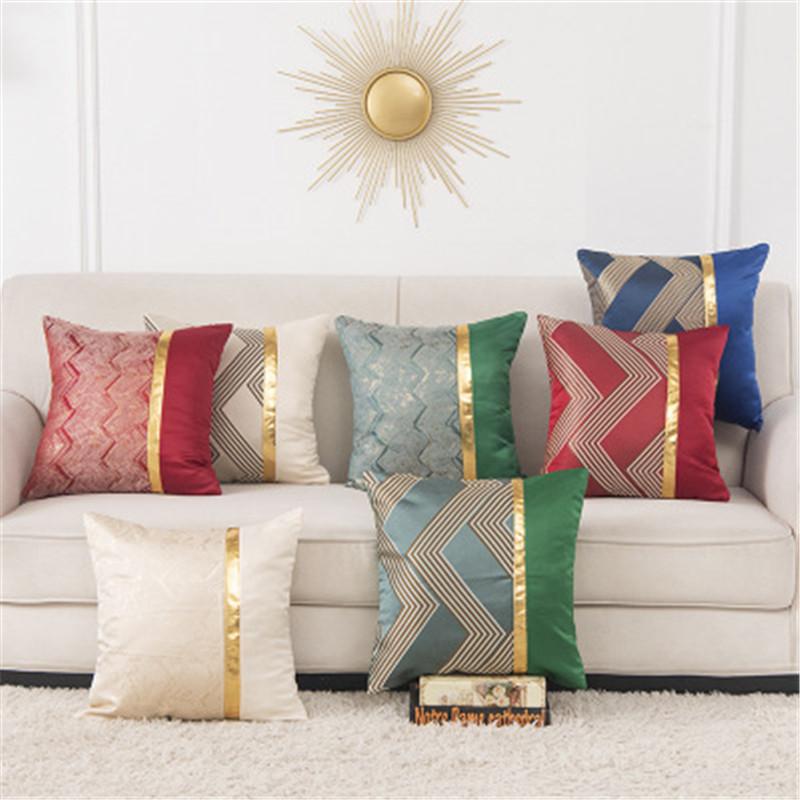 

Luxurious Bronzing jacquard Pillow Cushion Cover Velvet Throw Pillowcase 45*45 Sofa Home 2021 New Year Decorative funda cojin