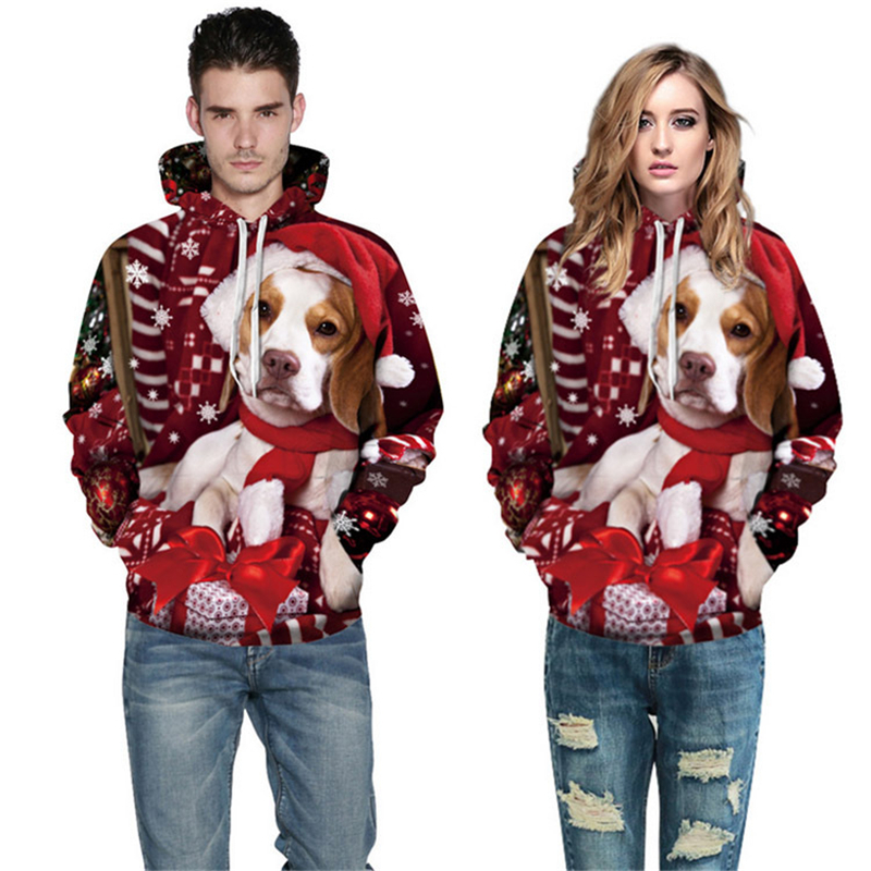 

Zogaa Winter unisex 3d couple casual male hoodies released Christmas sweater series printed with hoodie sweatshirts adorable puppy dog RX0E, But