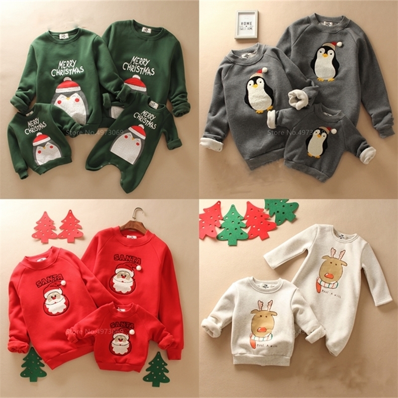 

Christmas Sweater Family Clothing Deer Print Mommy and Me Clothes Mother Daughter Father Baby Rompers Family Matching Outfits 201128, Color3