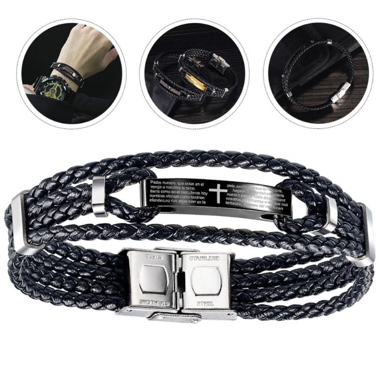 

1Pc Fashion Multi-layer Bracelet Creative Retro Cross Hand Decor for Men