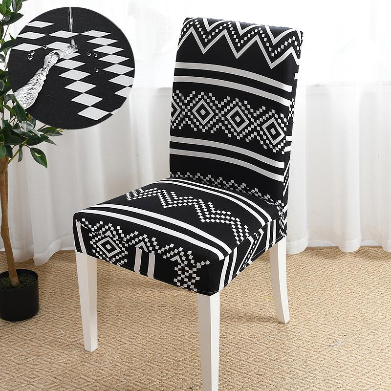 

Black White Prints Waterproof Elastic Stretch Chair Cover Universal Size Seat Cover Slipcovers for Dining Room Banquet Hotel