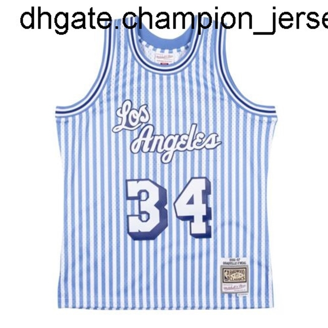 

new goods Cheap Shaquille O'neal Mitchell & Ness Blue Striped Hardwood Jersey Vest stitched Throwback basketball jerseys, Black