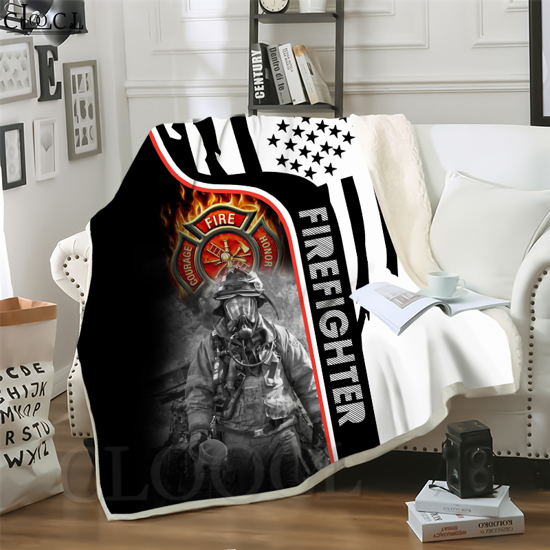

CLOOCL Blankets My Hero Firefighter 3D Print Hip-hop Style Sofa Travel Throw Blanket Teens Plush Quilt