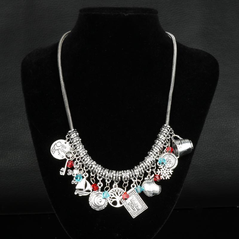 

Chains Once Upon A Time Jewelry Maxi Necklace For Women Accessories Multi-pendants Chain Female Vinage Collier