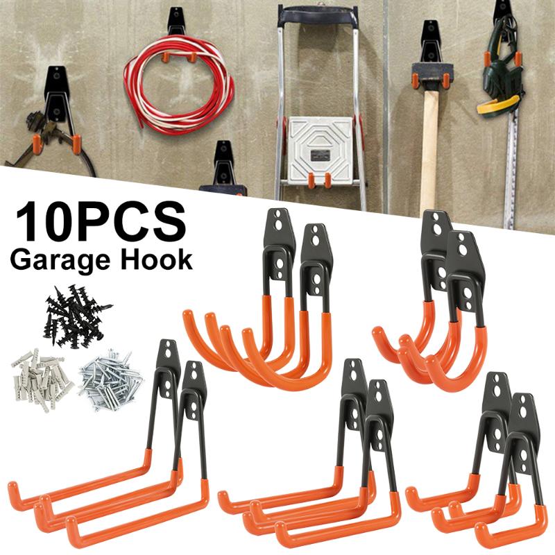 

10-piece Garage Hook Screw Installation Warehouse Storage Hook Metal Storage Tool Garden Bathroom Home Accessories