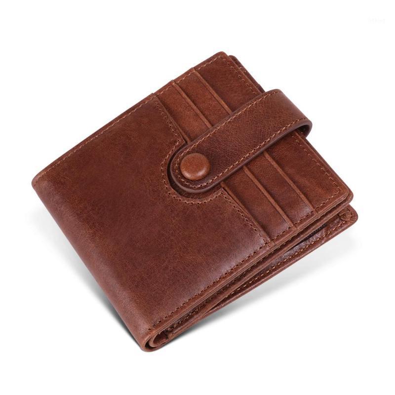 

Men Wallet Genuine Leather Coin Pocket Small Vintage Men Walet Male Short Card Holder Coin Purse Men's Purse1, Black