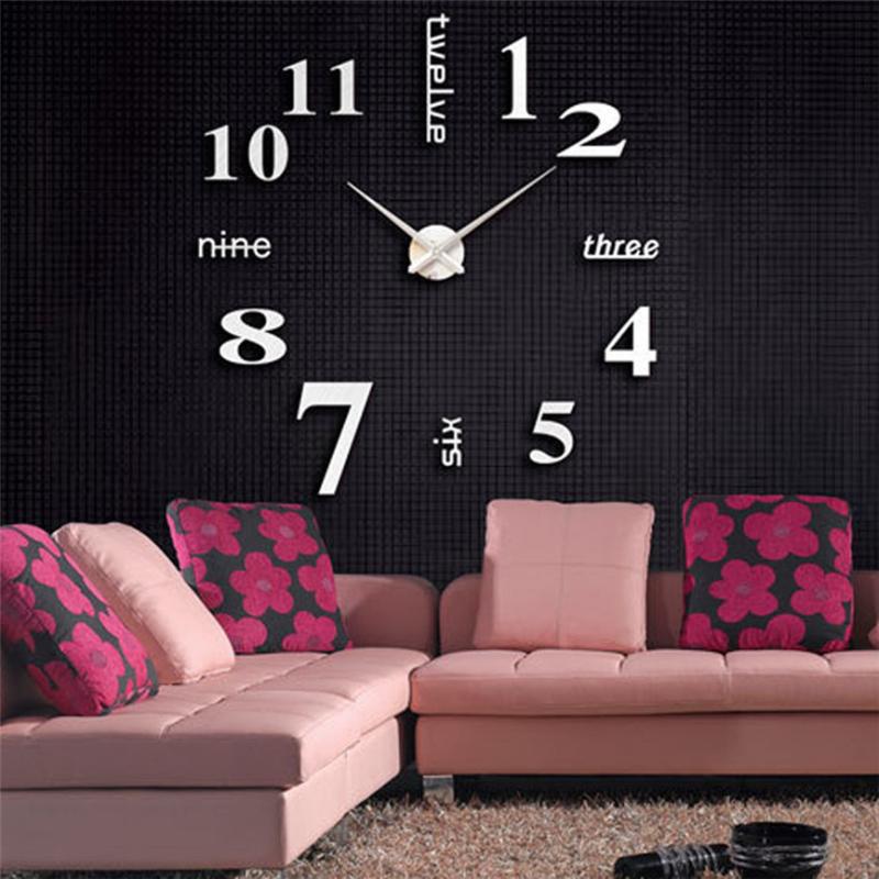 

Wall Clock Acrylic Clock Modern DIY Wall 3D Mirror Surface Sticker Home Office Decor Quartz Needle Home Decoration Nov#1