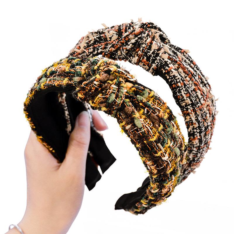 

Autumn Winter HairBands Woman Knitted Fabric Knot Hair Bands For Women Elastic Hairband Hair Accesories For Girls 2020 New