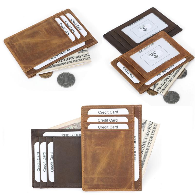 

Luxury Wallets Cowhide Card Holder Purse Men Purse Casual Women Leather Multi-Card Pocket Short Female Clutch Wallet Clip, Brown