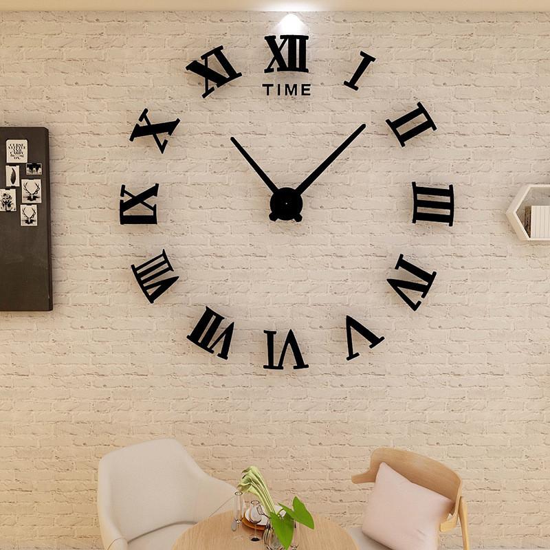 

3D Wall Clock Modern Design Home Decor Large Roman Mirror Fashion Quartz Clocks Living Room Diy Wall Clock Sticker Watch