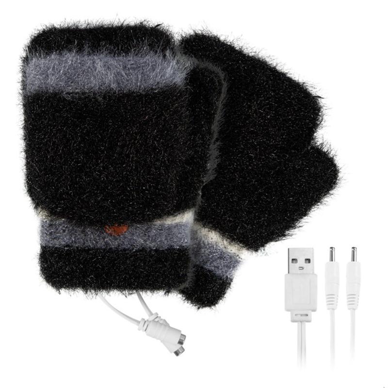 

Office Men's Gloves Winter Women Knitted Convertible Fingerless Gloves Mittens Warm Mitten Heating Handschoenen
