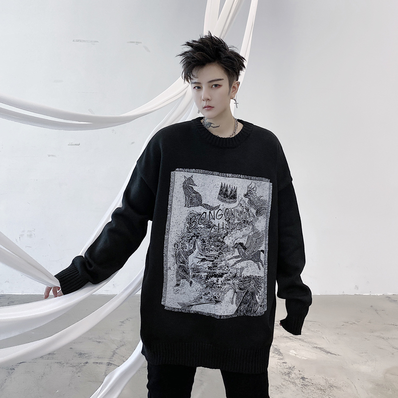 

2020 Animal Standard Men Pullover Thick Male Streetwear Hiphop Sweater Aoy2, K1525 green