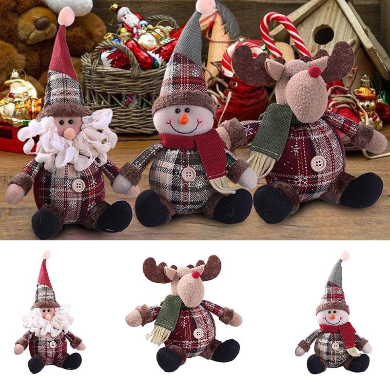 

Plush Santa Snowman Elk Doll Christmas Tree Pendant Home Hanging Oranments Christmas Party Decor Xmas Gifts For Kids