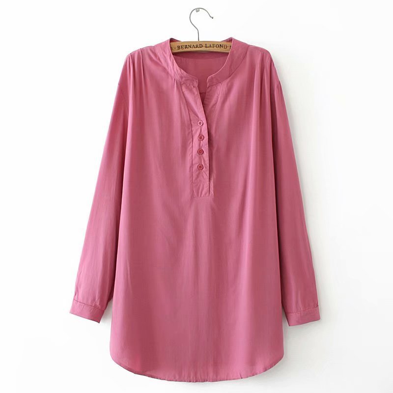 

Women Spring Long Sleeves, New Solid Blouse with Low-neckline and Sleek Ol'shirts Crkp, Navy blue