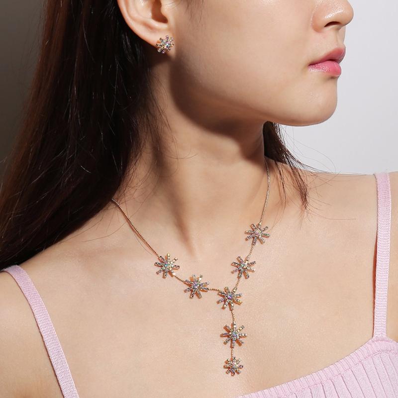 

Sun Flower Necklaces Earrings For Women Fine Jewelry Set Accessories Golden Neckalces Earring Stud Earrings Pendant Necklaces, As pic