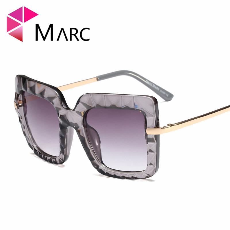 

MARC Fashion sunglasses trend Gradient Transparent Plastic Oversize Red Leopard Sol de gafas Sun glasses Square UV400