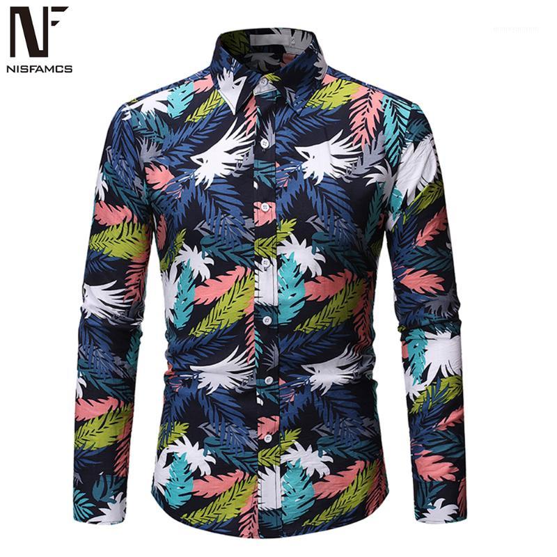

New Arrival Male Floral Shirt Long Sleeve Men Clothes Big Size Man Tops Turn-down Collar Mature Man Party Wear Blouse Hot Sale1, As shown