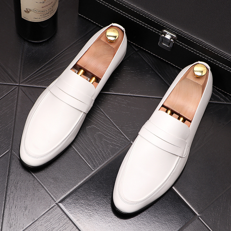 

British Style. Casual Formal Wedding. Dressed in Leather. Sliding-on Shoes. 8o9b, Black