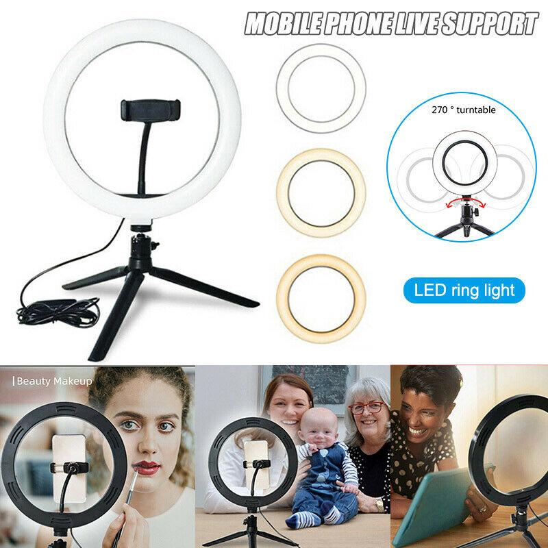 

10 inch selfie studio video camera LED ring Light photo Lamp Led Fill Light Photography Accessories lighting+Phone Holder