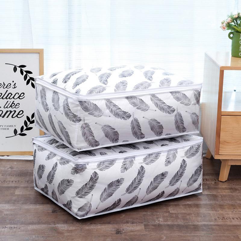 

2 Size Storage Bag Blanket Quilt Closet Sweater Organizer Boxes Thick PEVA Moisture-proof Dustproof Bag Clothing Sorting