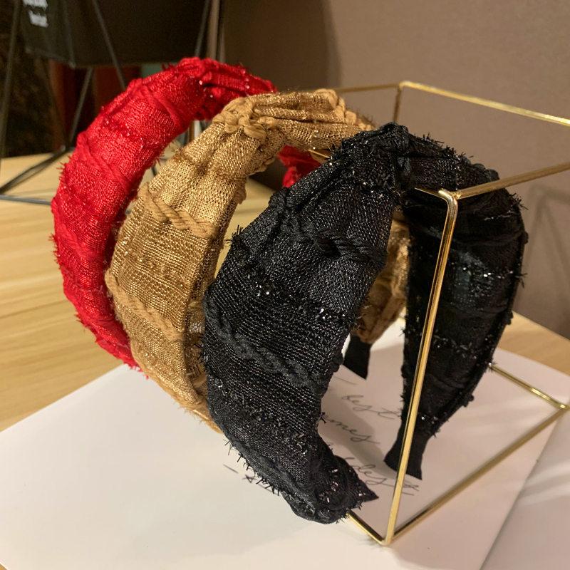 

New Fashion Knitted Wool Hair Hoop Lace Knotted Headband Shiny Headbands Hair Band Hoop jewelry Accessories Headwear