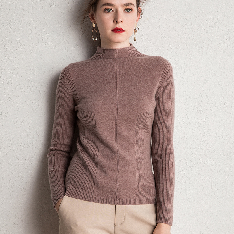 

2021 Hot Sale Soft Pullovers Women 100% Goat Cashmere Knitted Sweaters Ladies O-neck 4colors New Fashion Jumpers Ktm8, Picture5