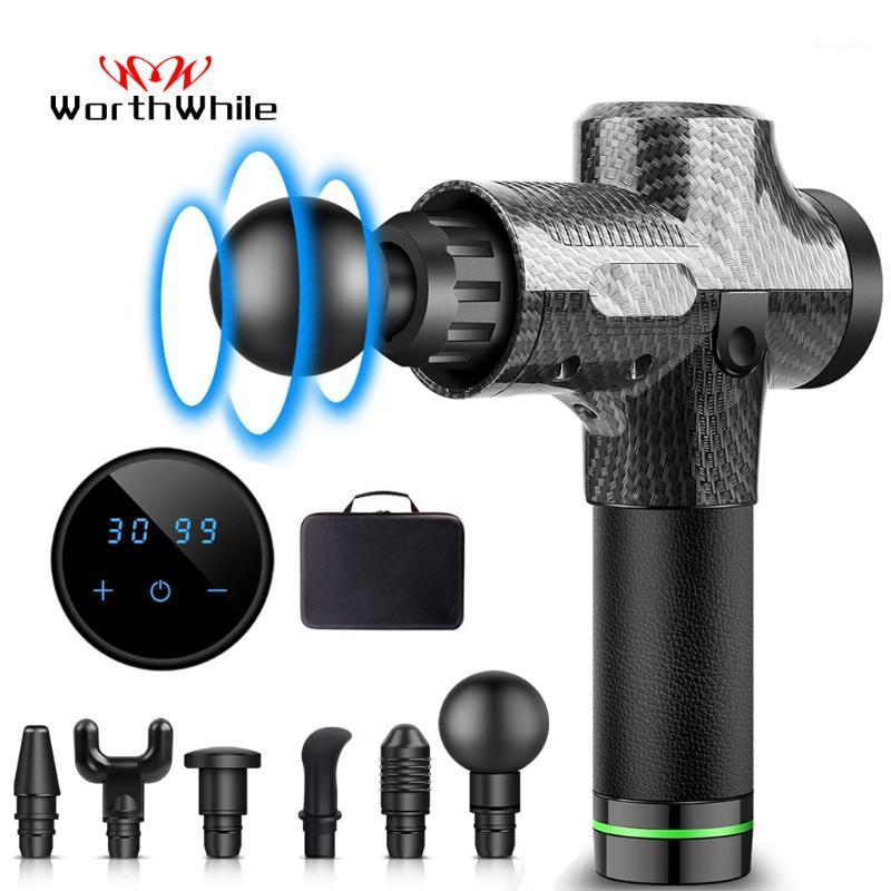 

WorthWhile Massage Gun LCD Display Fascia Gun Deep Muscle Massager Gym Fitness Body Exercising Relaxation Pain Relief Equipment1