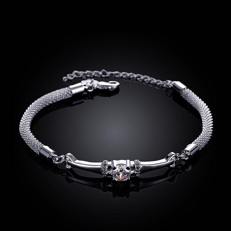 

Charming Clear Zircon Charm Bracelets For Women Fashion Silver Color Chain Bracelets & Bangles Pulseras Mujer Moda 2020 LB382