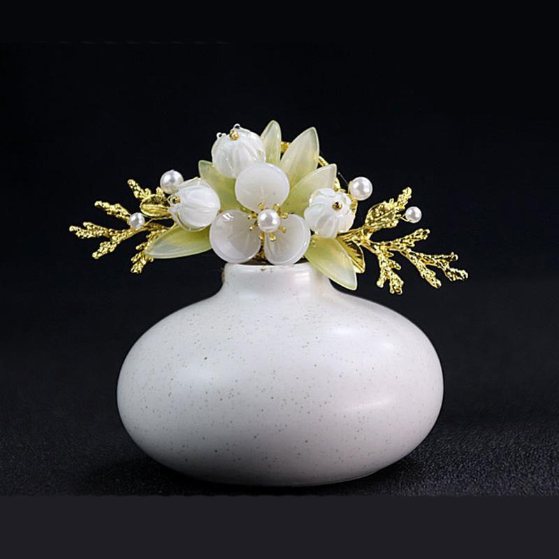 

Hair Clips & Barrettes White Lily Of The Valleyl Girl Hairpin HanfuTraditional Headdress Handmade Clip