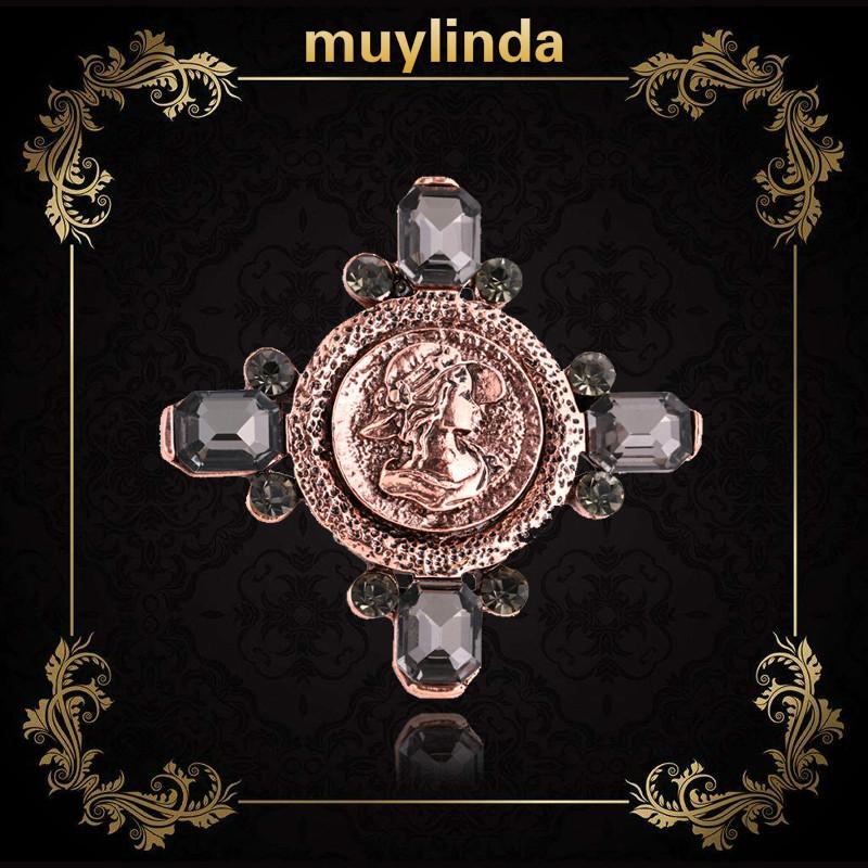 

Muylinda Vintage Cameo Cross Brooch Luxury Crystal Banquet Brooches Jewelry For Women Scarf Clip Accessories Christmas Gifts