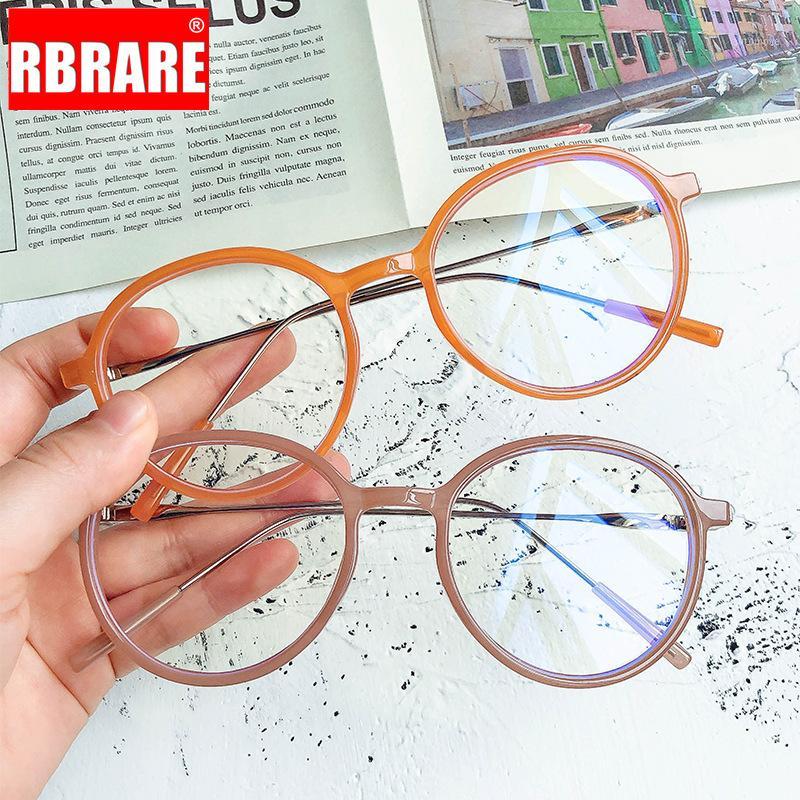 

RBRARE Retro Alloy Round Glasses Frame Women's Eyeglasses Brand Designer Anti-blue Light Flat Mirror Lentes De Lectura Mujer1