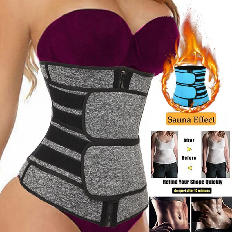 

DHL SHip Waist Trainer Women Slimming Sheath Tummy Reducing Shapewear Belly Shapers Sweat Body Shaper Sauna Corset Trimmer Belts FY8084, Grey