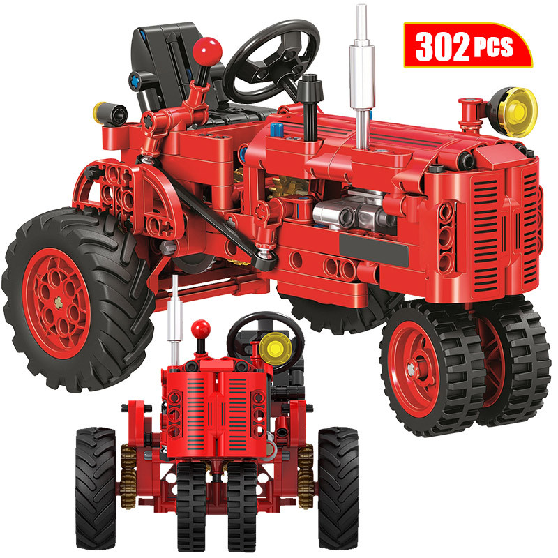 

Hipac 302PCs Building Blocks City Classic Old Tractor Car Technic DIY Walking Tractor Truck Brick Educational Toys for Children Y1127