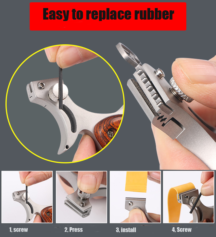 

outdoor shooting slingshot catapult with 3 pcs rubber band slingshot ammo magnetic ring for slingshot hunting