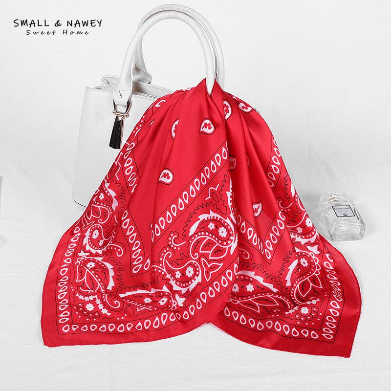 

70*70CM New Printed Bohemian Silk Ladies Scarf Scarf Square Shawl Female Wholesale