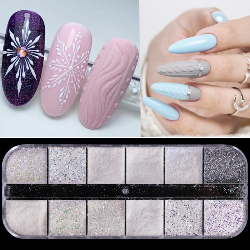 

Sugar Holographic Nail Glitter Powder Gradient Candy Coating Effect Laser Sparkly Winter Pigment Dust For Manicure Decor CHTY