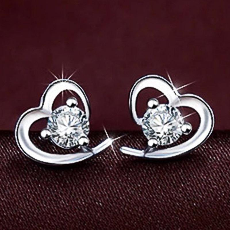

Stud 2021 Low-Priced Goods Fashion Inlaid Zircon Earrings For Women Geometric Heart-Shaped Fine Jewelry Gifts Wholesale
