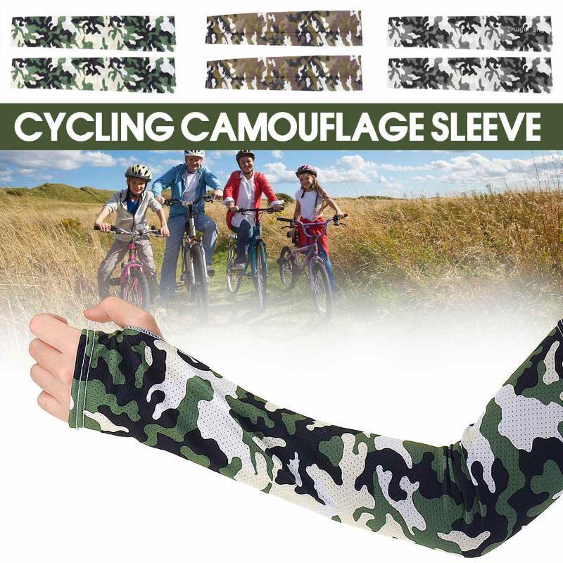

1 Pair Uv Protection Cycling Arm Warmers Sports Bicycle Camouflage Arm Sleeves Sunscreen Fishing Camping Covers Summer1, Grey