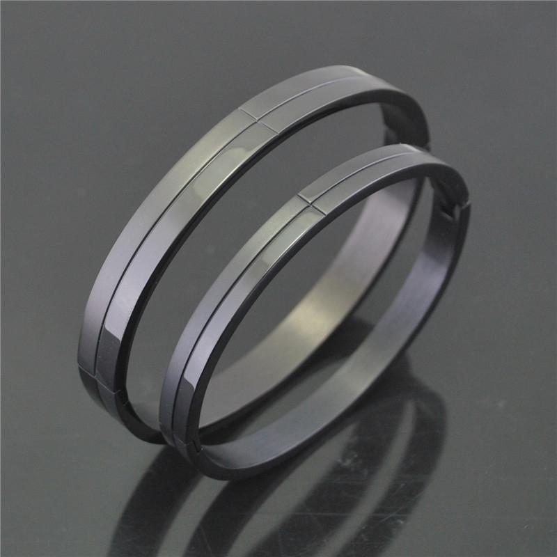 

Luxury Designer Black Color Cross Bracelets For Women Men Gift Top Quality 8mm Stainless Steel Bangles Turkish Jewelry