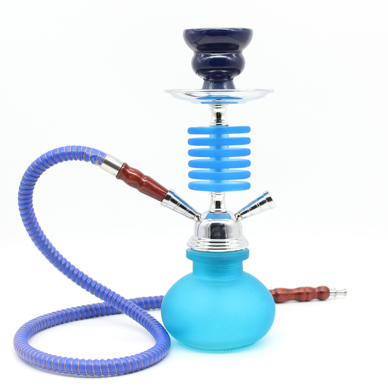 

Arab Glass Hookah Single tube Shisha Bar Party with Led Light Hookah Hose Charcoal Clip Lighter Smoking Accessories Height 28cm
