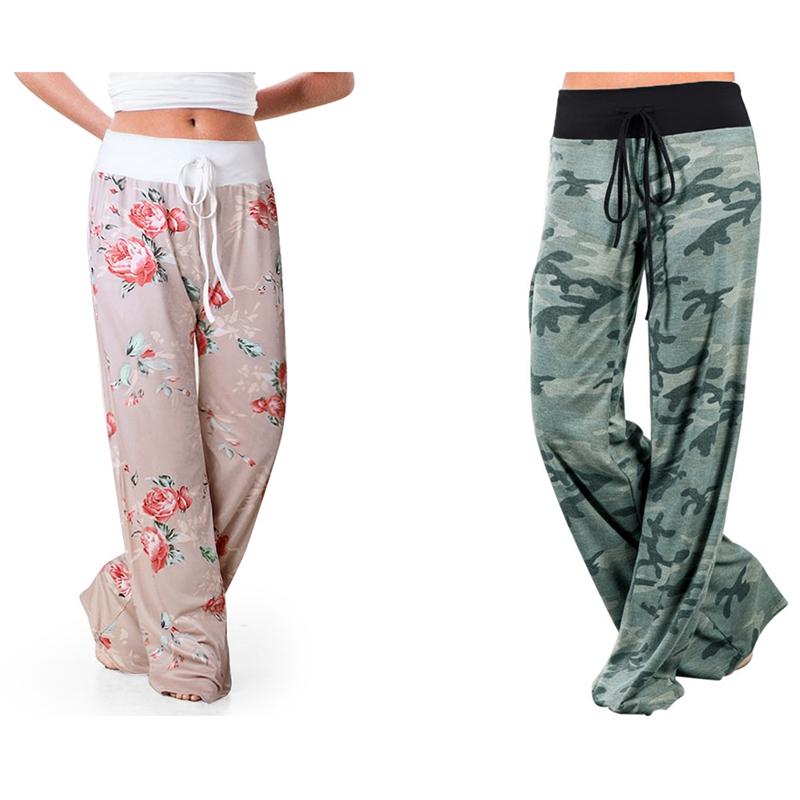 

Women Trousers Wide Leg Pant Khaki Size  with Women's Joggers Pants Sports Yoga Pants Green Camouflage Size, As shown