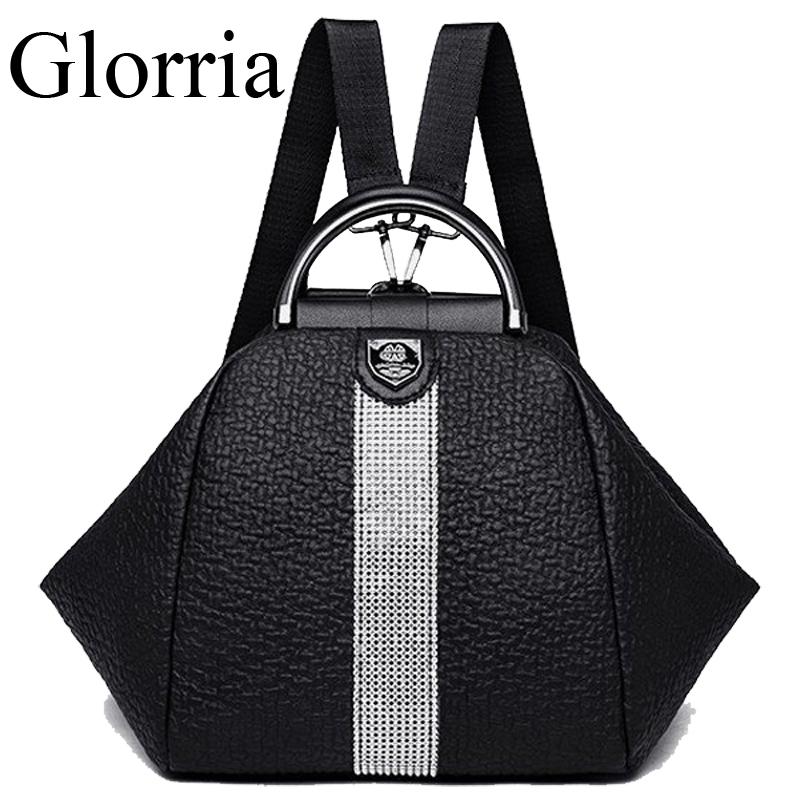 

Women 3 in 1 Backpack Black Backpacks Ladies Leather Luxury Ladies Hand Bags Sac A Dos Travel Weave SchoolBag Mochila Feminina