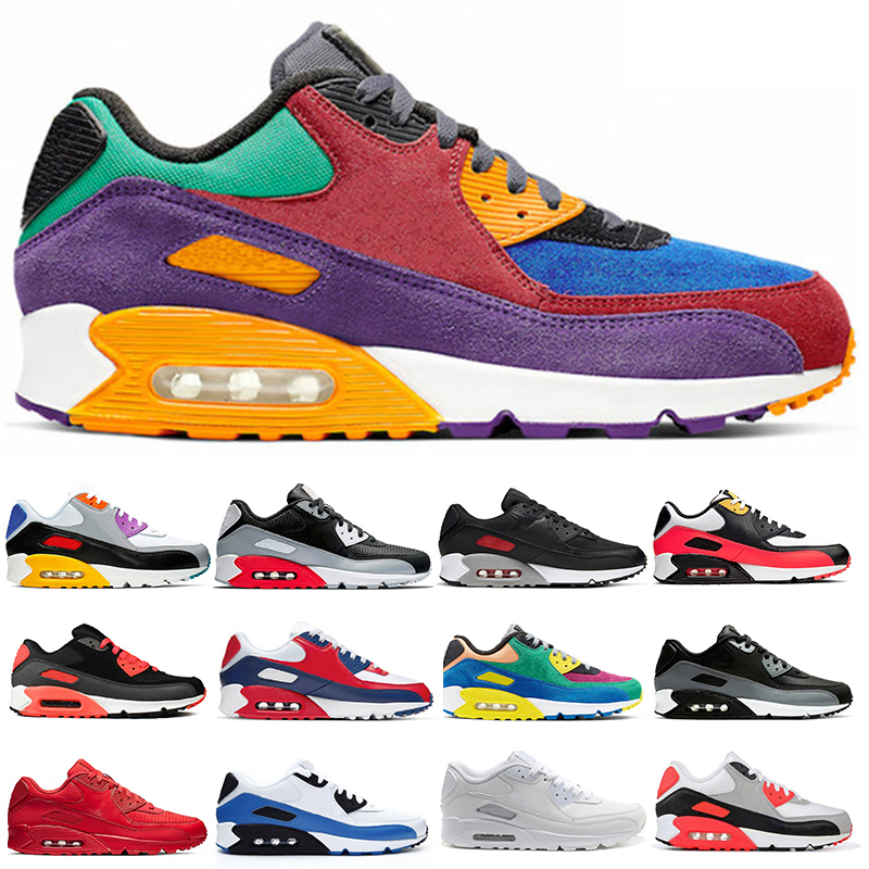 

Top quality Classic Designer 90S Men and women Running Shoes Black white Trainer Cushion Surface Mesh Breathable Wholesale Fashion Mens Outdoor sports shoes