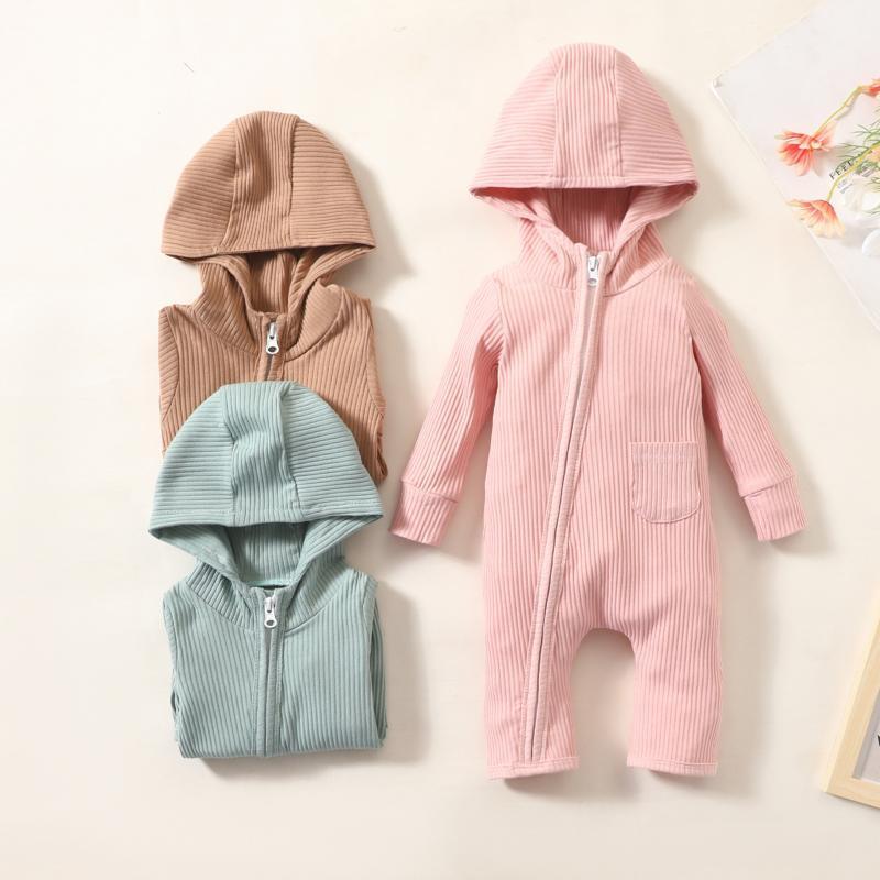 

Newborn Baby Boys Girls Long Sleeve Solid Zipper Hooded Romper Jumpsuit Outfits Soft Cotton Infant Body Long Sleeve Baby Clothes1, Green